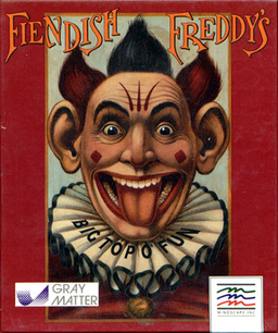 Fiendish Freddy's Big Top O'Fun box art for Atari ST